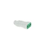 Enchufe volante hembra 10A, 250V, 2P+T, blanco