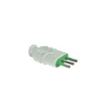 Enchufe volante macho 10A, 250V, 2P+T, blanco